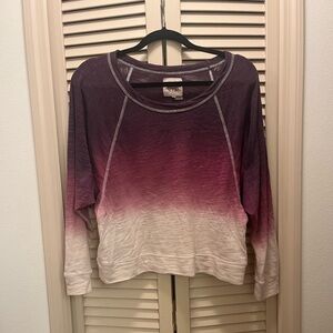 Chaser lightweight ombré long sleeve sweatshirt style top size small